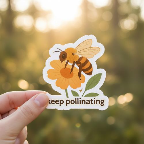 Bee & Flower Sticker
