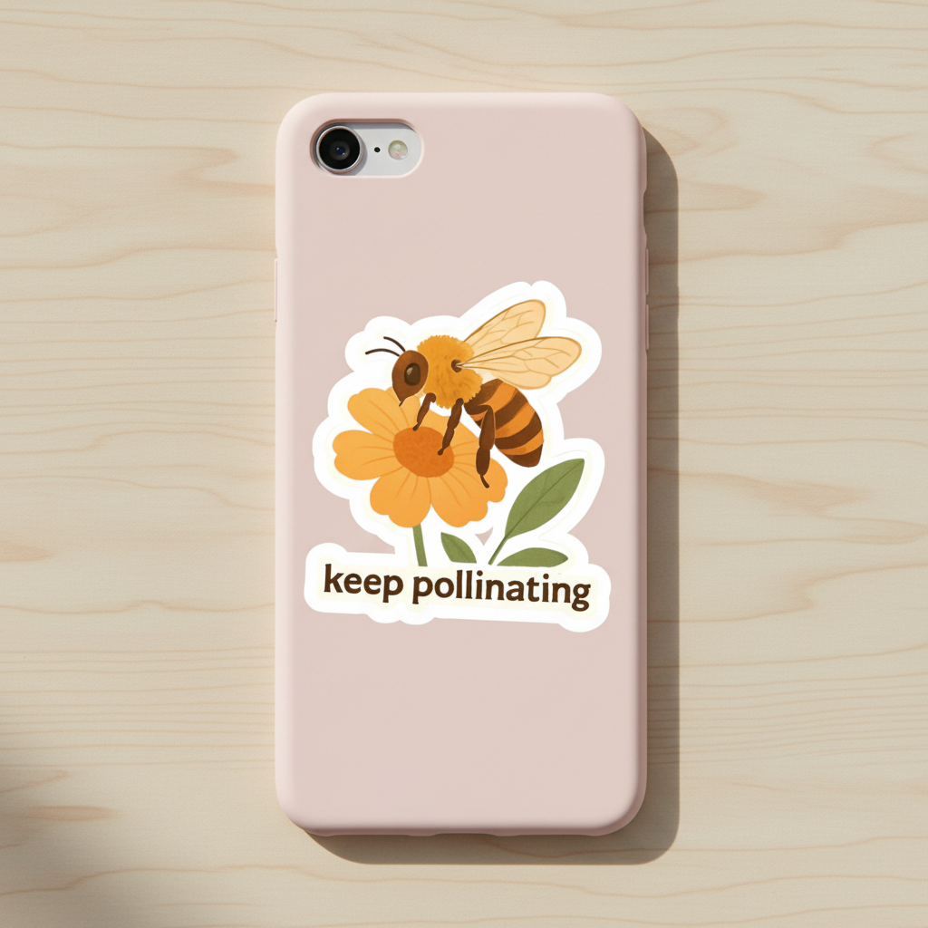 Bee & Flower Sticker