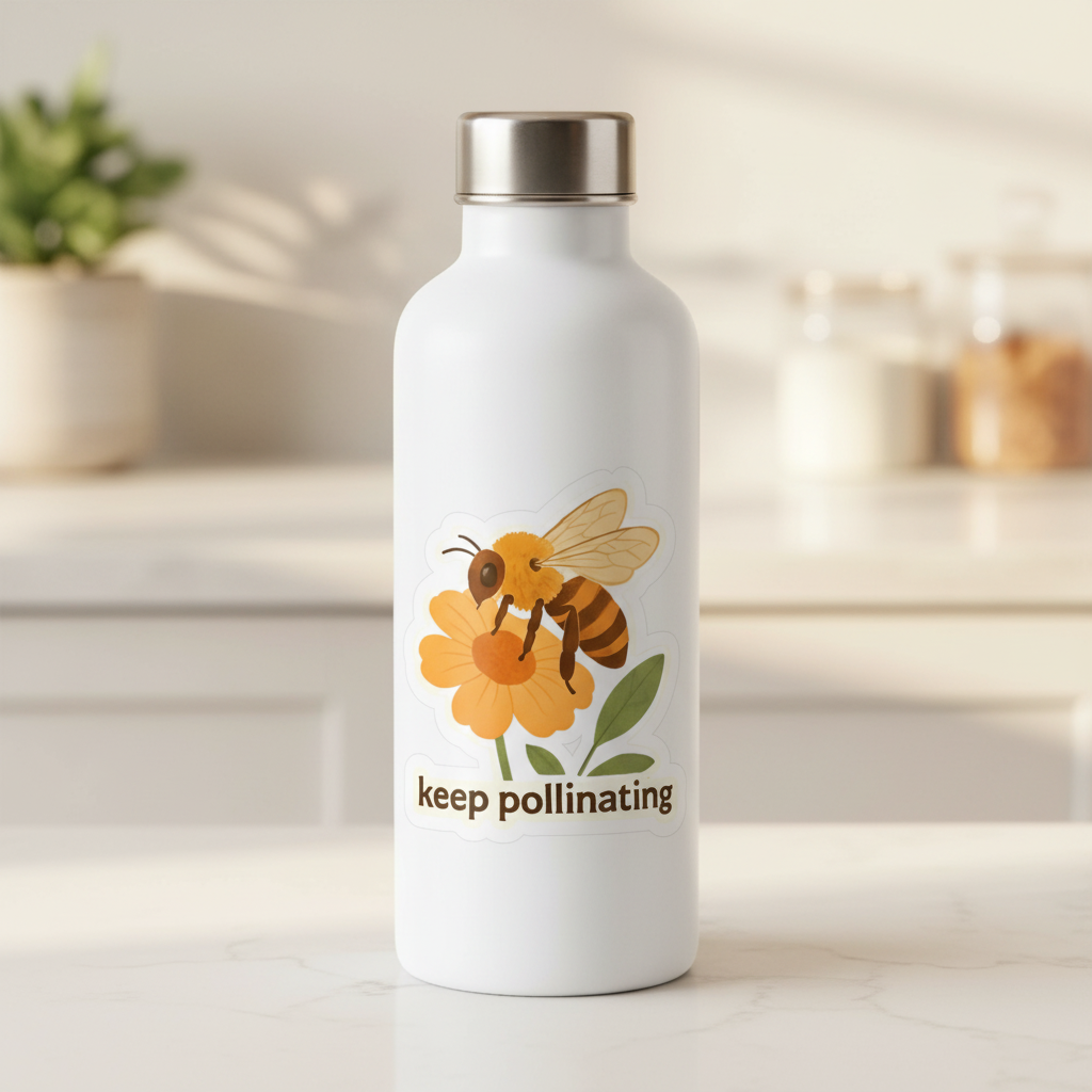 Bee & Flower Sticker