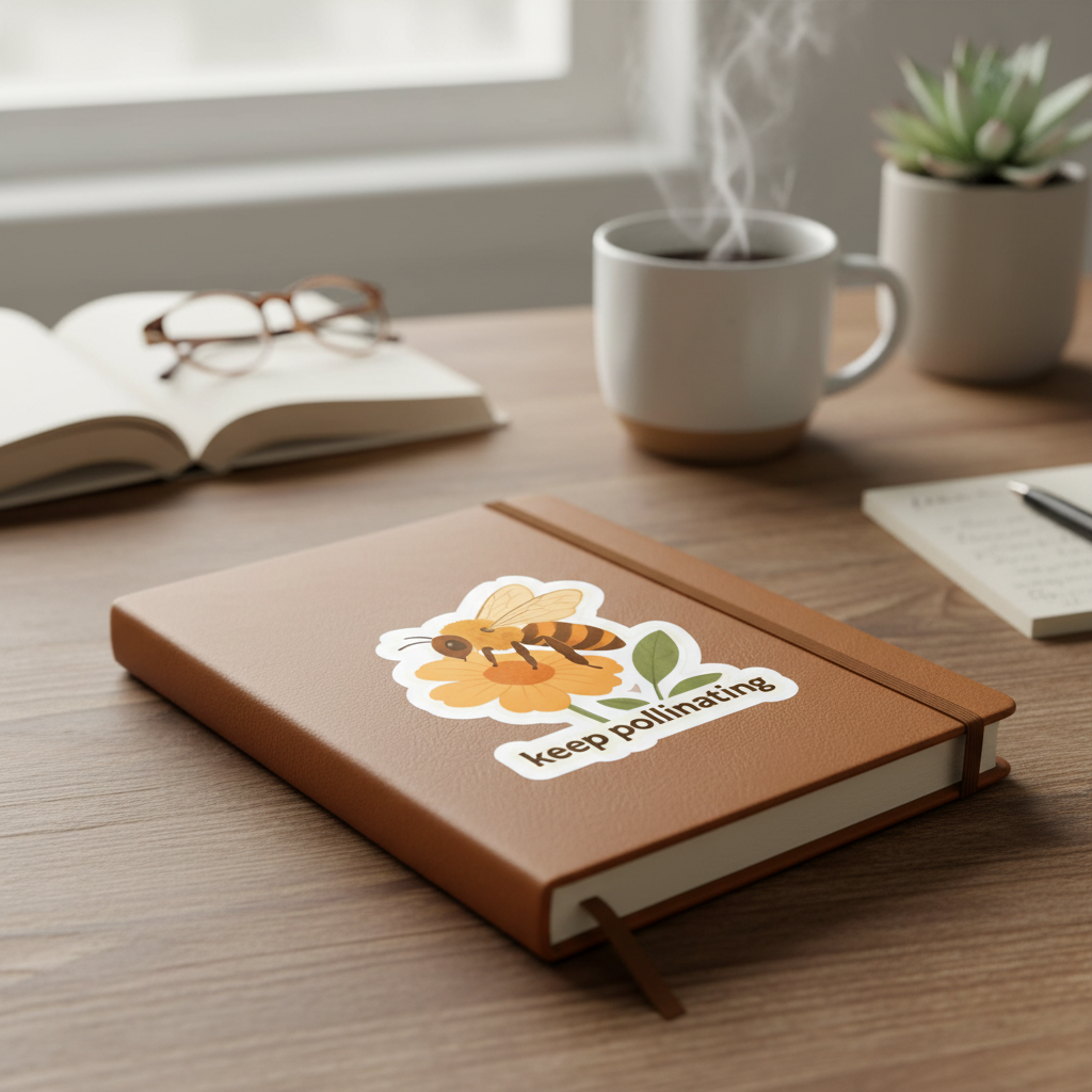 Bee & Flower Sticker