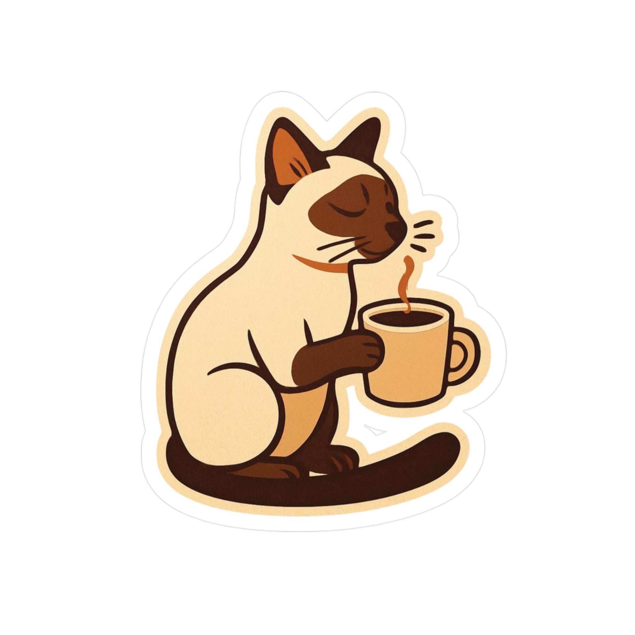 Siamese Cat Coffee Sticker