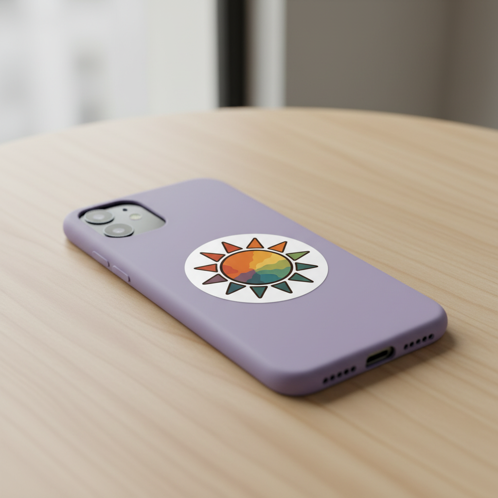 Retro Rainbow Sun Sticker