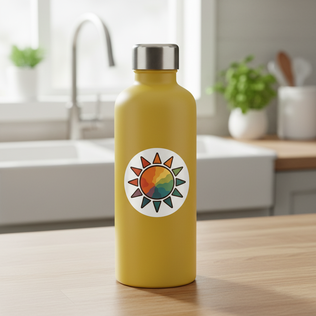 Retro Rainbow Sun Sticker