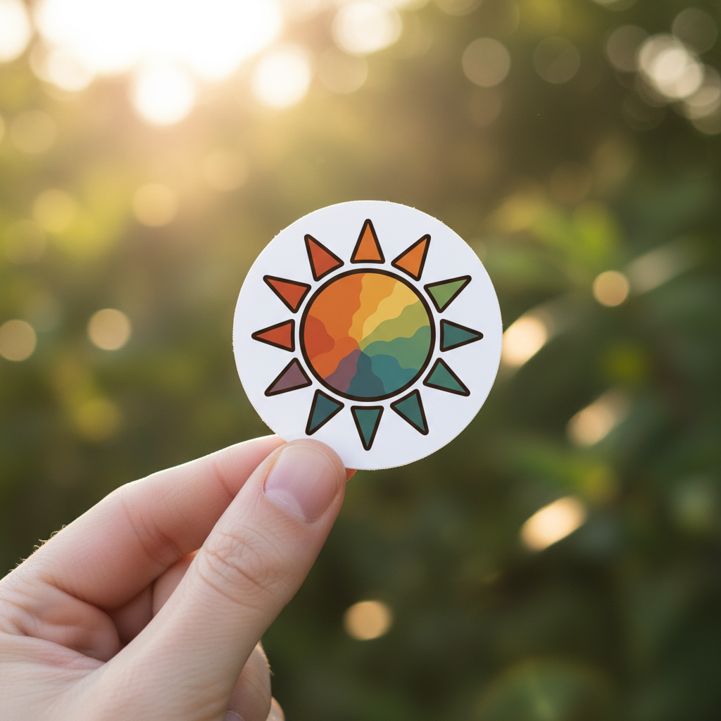 Retro Rainbow Sun Sticker