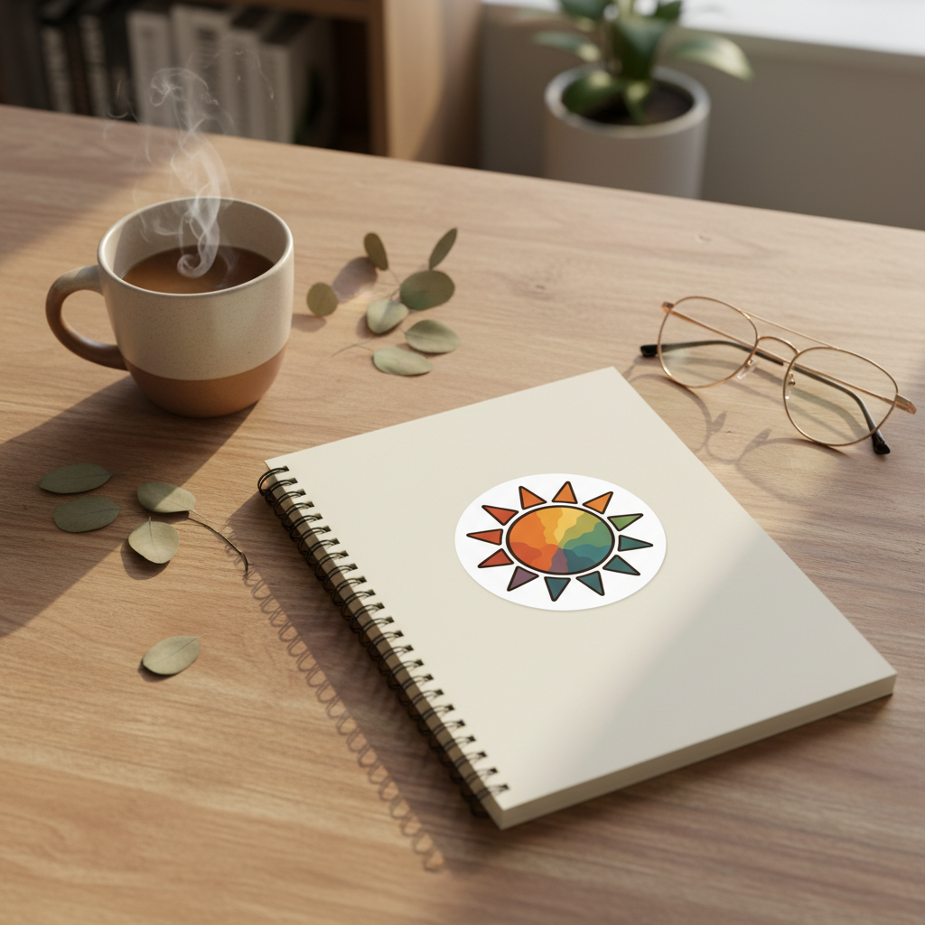 Retro Rainbow Sun Sticker
